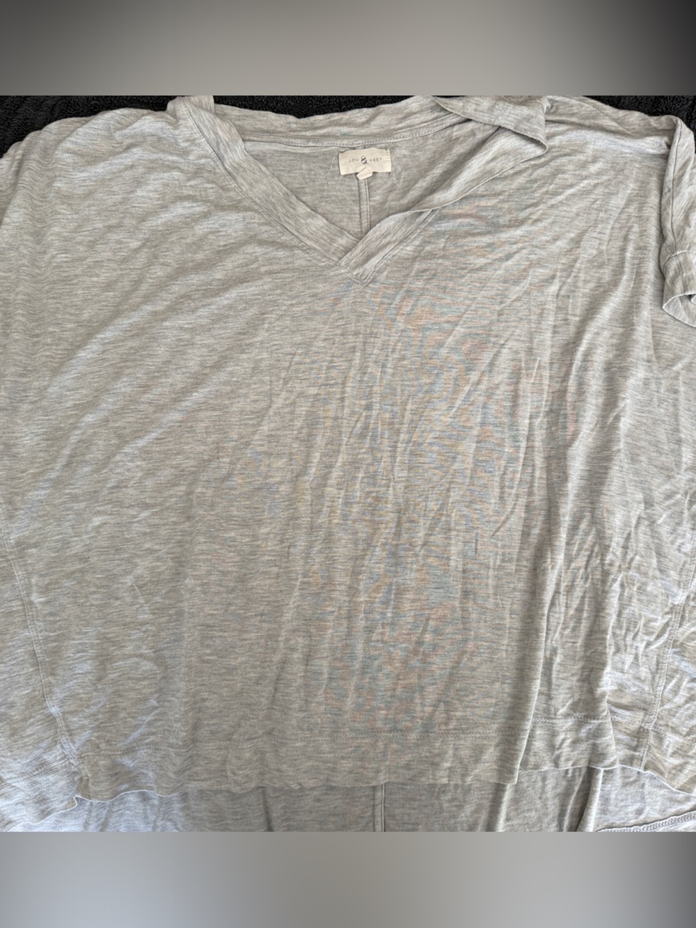 Light Gray V-Neck Men's Short Sleeve Shirt